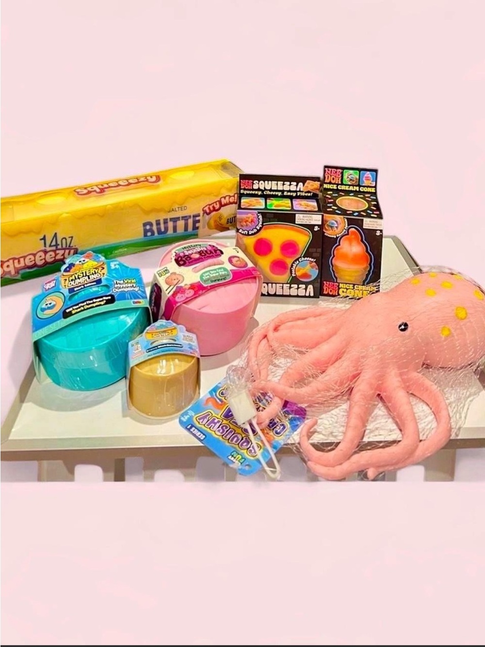 NeeDoh Premium 7pc Viral Fidget Squishy Lot RMS Butter